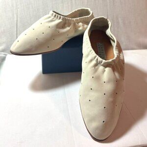 NWOT - Barney's New York - Light Tan Suede Flats w/Elastic Snug Fit Around Ankle